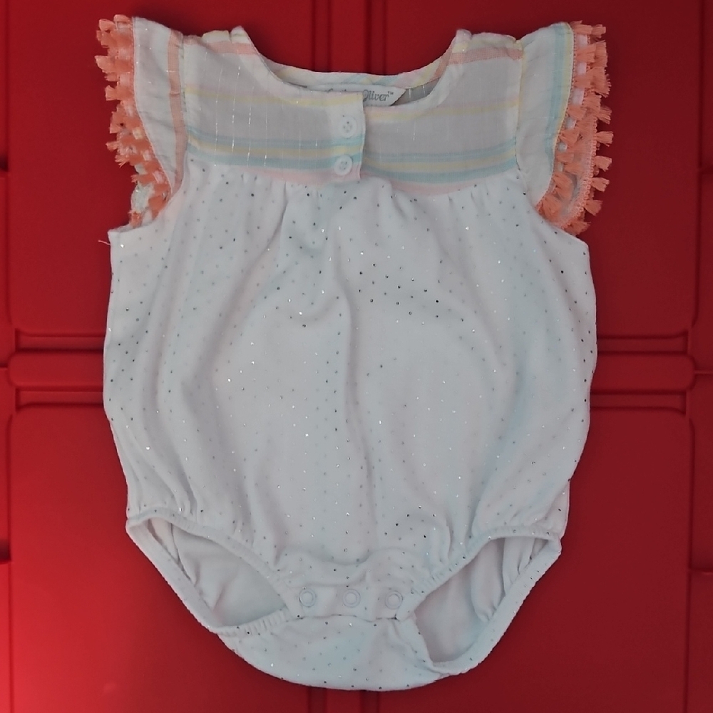 White and Peach Kids Bodysuit